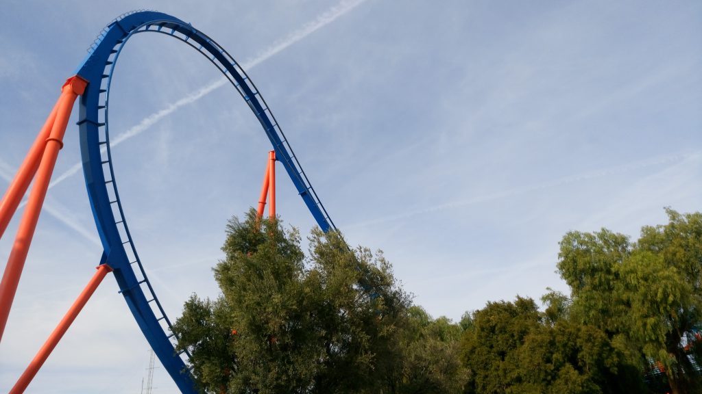 Just chilling at [Six Flags Magic Mountain]. 10 of their major